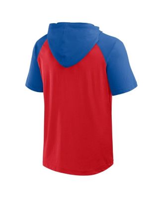 Men's Red Philadelphia Phillies Prime Raglan Short Sleeve Hoodie T-Shirt