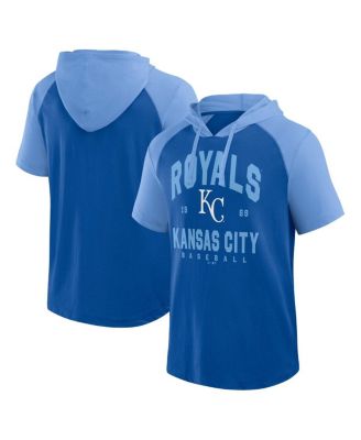 Fanatics - Men's Royal Kansas City Royals Prime Raglan Short Sleeve Hoodie T-Shirt