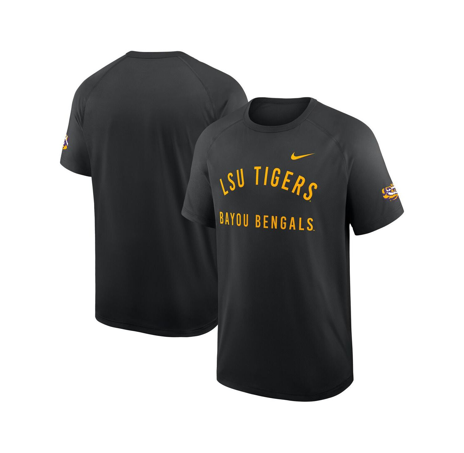 Men's Black LSU Tigers Ready Raglan Premium Performance T-Shirt