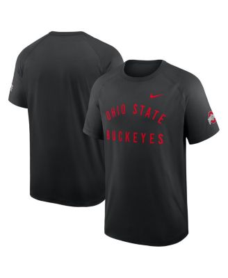 Nike - Men's Black Ohio State Buckeyes Ready Raglan Premium Performance T-Shirt