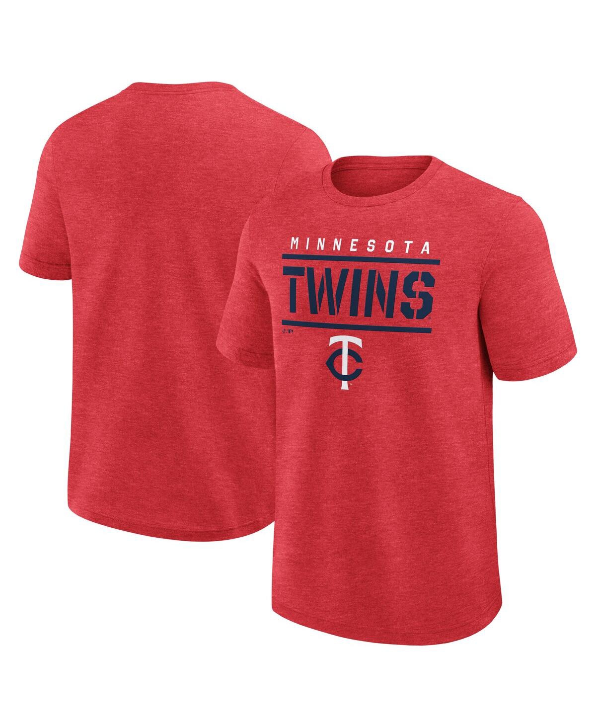 Fanatics Men's Heather Red Minnesota Twins Top Notch T-shirt