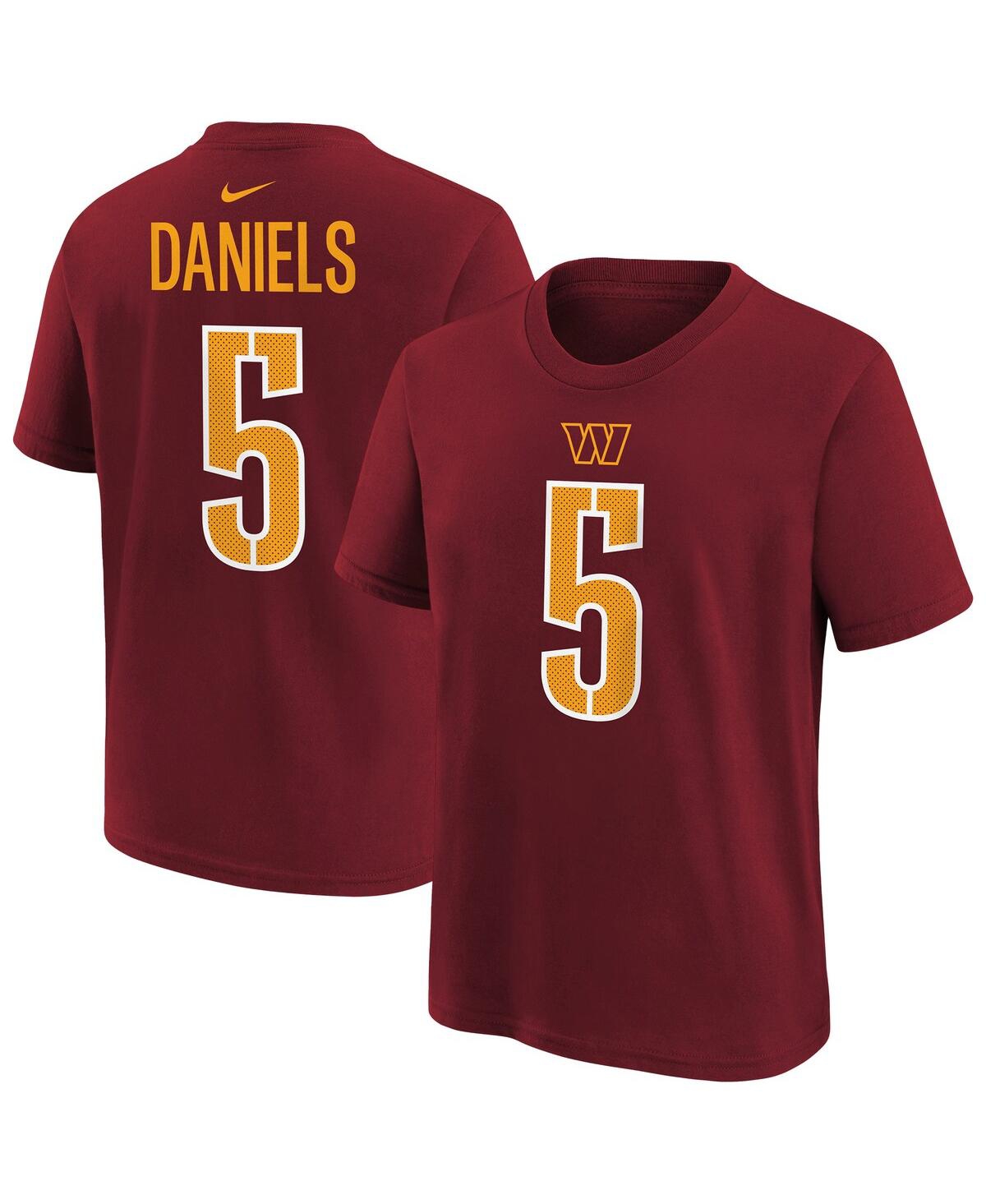 Nike Preschool Jayden Daniels Burgundy Washington Commanders Player Name Number T-shirt