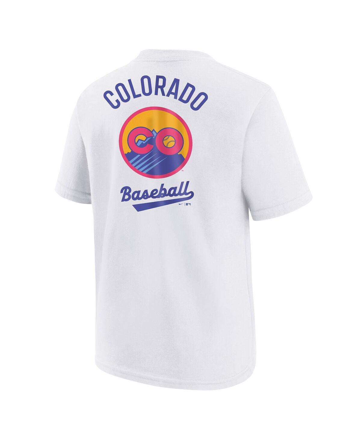 Nike Big Boys And Girls White Colorado Rockies 2025 City Connect T-shirt