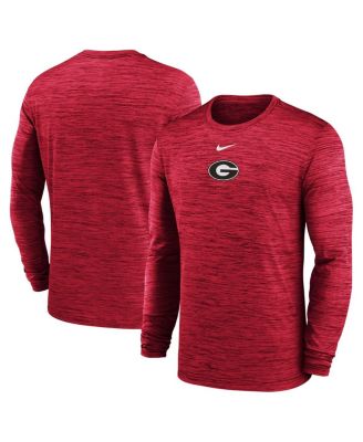 Nike - Men's Red Georgia Bulldogs 2025 Sideline Velocity Performance Long Sleeve T-Shirt