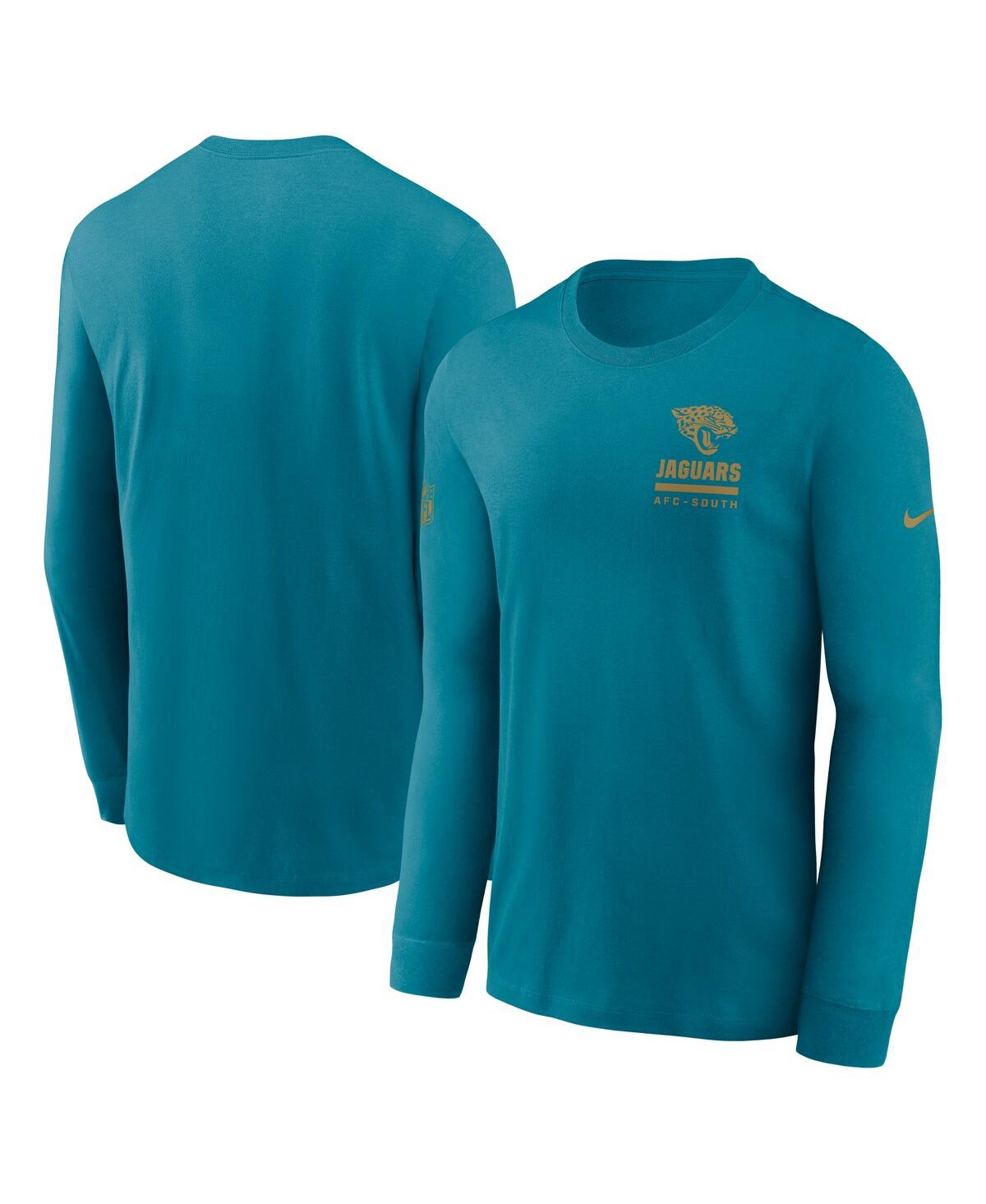 Nike Men's Teal Jacksonville Jaguars Sideline Performance Long Sleeve T-shirt In Blue