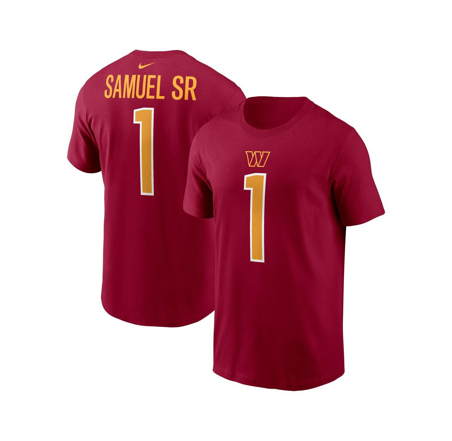 Men's Deebo Samuel Sr Burgundy Washington Commanders Name & Number T-Shirt