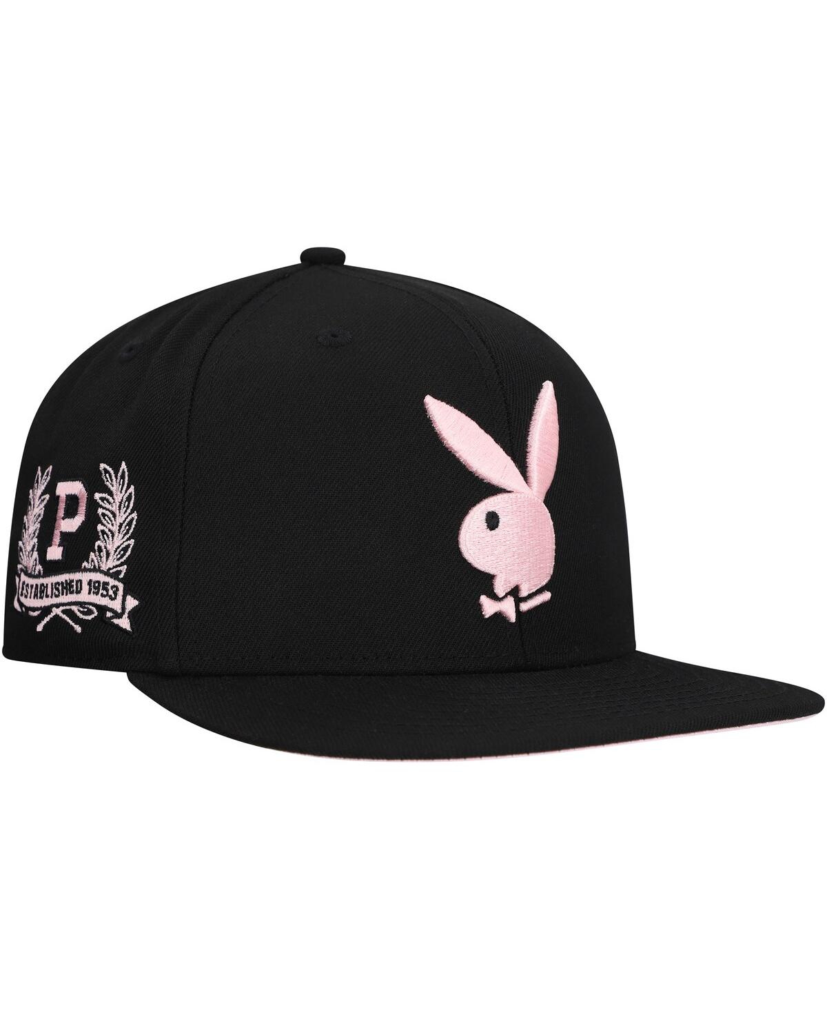 Men's Black/Pink Playboy Fitted Hat - Black