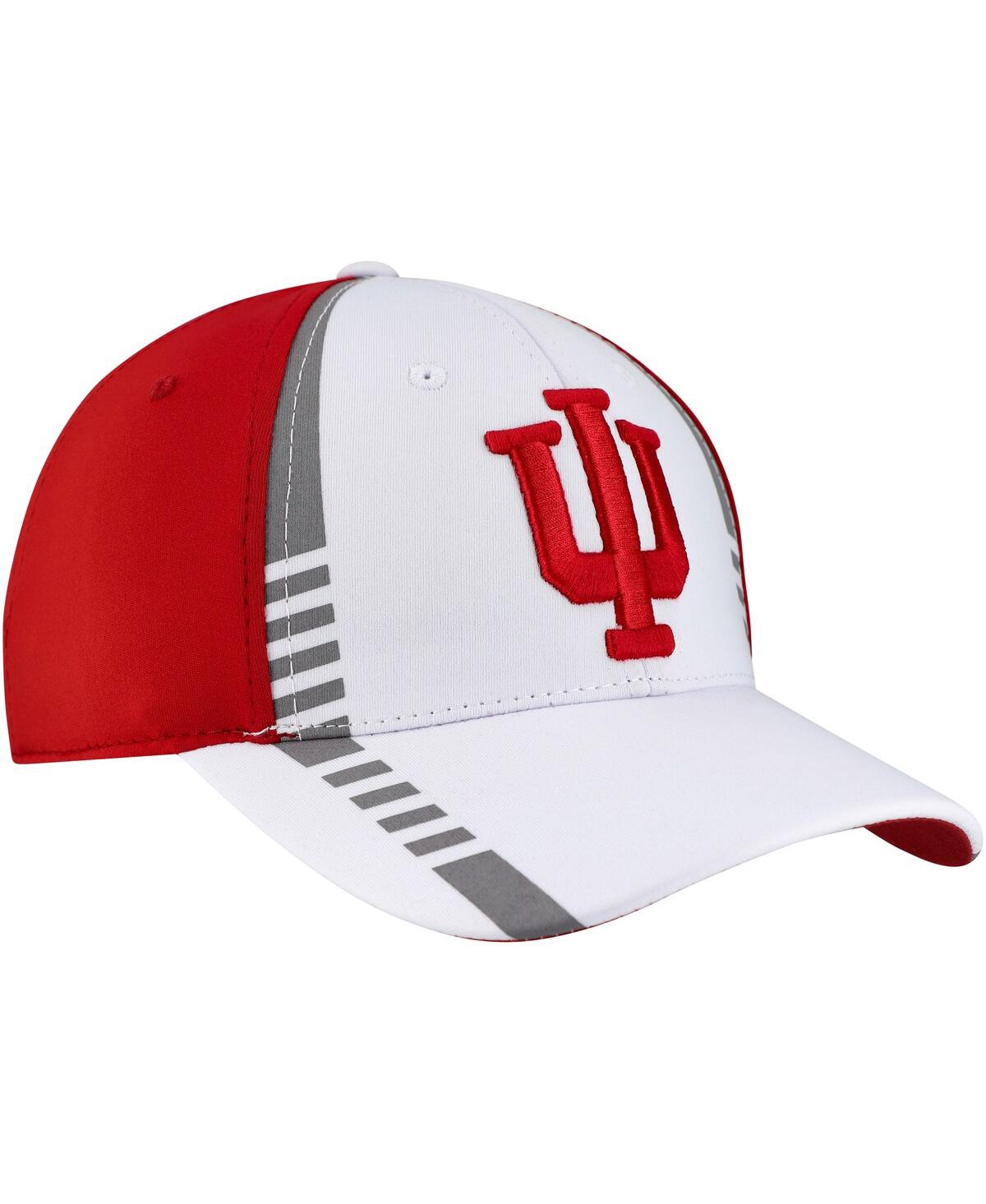 Top Of The World Men's White/crimson Indiana Hoosiers One-fit Two-tone Flex Hat