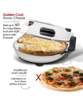 12 Inch Countertop Electric Indoor Stone Pizza Oven - Heats up to 790°F for Crispy Crust