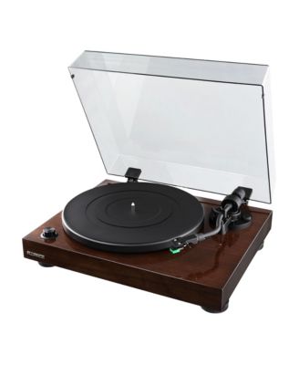 high-fidelity, Bluetooth-enabled, belt-drive, built-in preamp, 90W Class D amplified vinyl turntable system with stereo speakers, stylus.