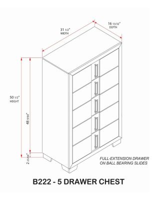 Dawson 5-Drawer Wooden Chest Dresser for Entryway, Bedroom, Light Brown