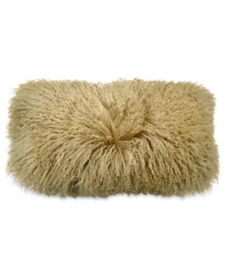 Donna Karan - Home Reflection 11" x 22" Gold Dust Faux Fur Decorative Pillow