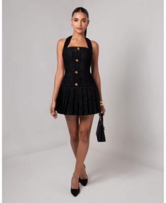 Women's Tweed Flare Mini Dress