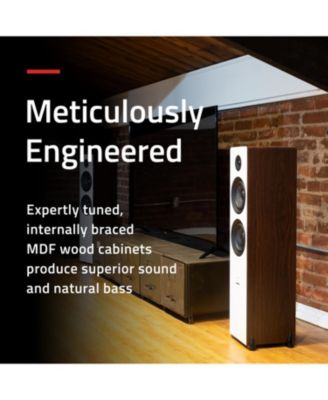 Ai81 Powered 2-Way Floorstanding Tower Speakers with 150W Built-in Amplifier for TV, Turntable, PC and Bluetooth