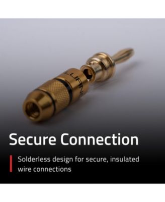 Banana Plug 24K Gold-plated connectors 16 to 12 AWG speaker wire for Hi-Fi setup Home Theater and Amplifiers