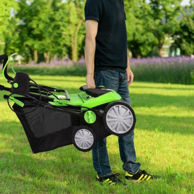 15 Inch 13 Amp Electric Scarifier with Collection Bag and Removable Blades
