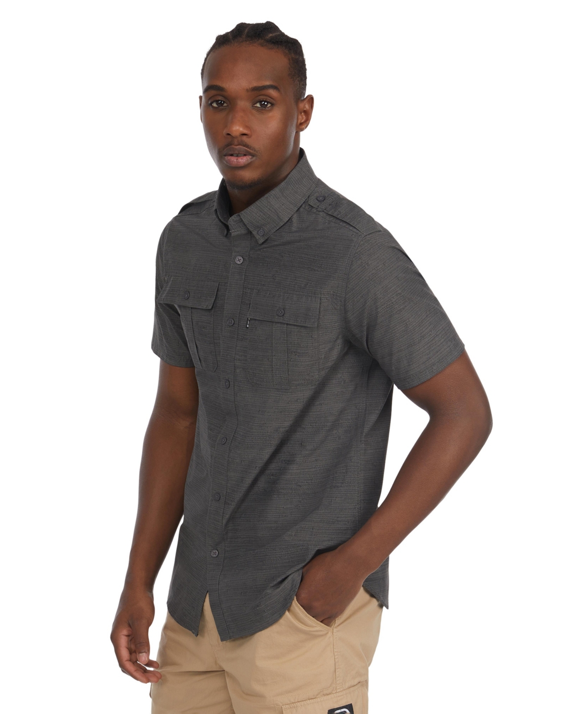 Ecko Unltd Men's The Sweat Short Sleeve Woven Shirt In Gray