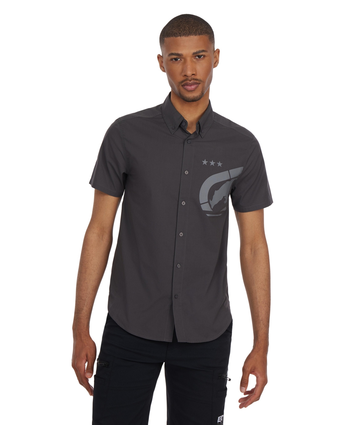 Men's Stamp Short Sleeve Woven Shirt - Magnet