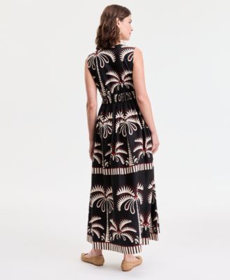 Women's Printed Button-Up Maxi Dress, Exclusively at Macy's