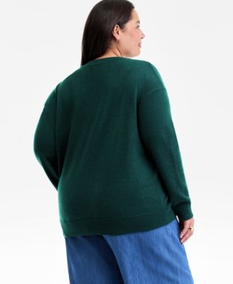 Plus Size 100% Cashmere Button-Front Cardigan, Macy's Exclusive