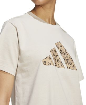 Women's Cotton Animal-Print Logo Crewneck T-Shirt