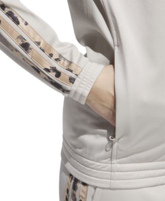 Women's Animal-Print Stripe Tricot Track Jacket