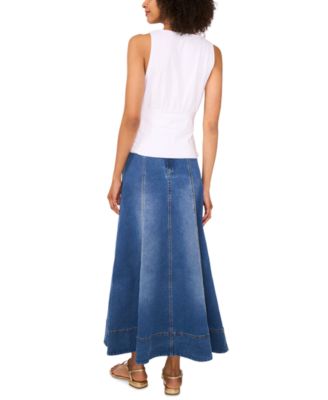 Women's Overlapping V-Neck Sleeveless Knit Top