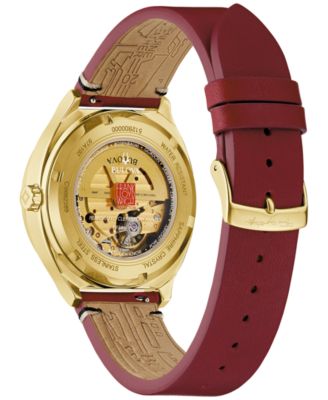 Special Edition Men's Frank Lloyd Wright Automatic Burgundy Leather Strap Watch 40mm