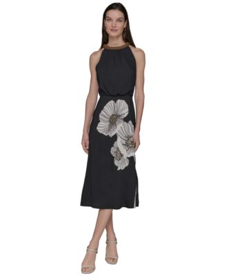 Women's Halter-Neck Midi Dress 