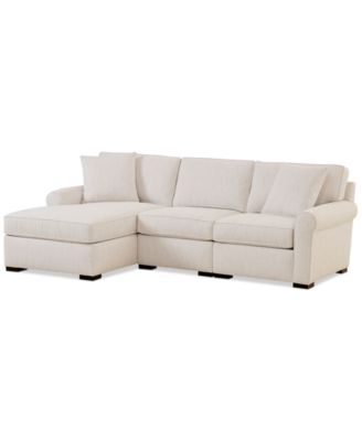 Radley Roll Arm 98" 3-Pc. Fabric Chaise Sectional, Exclusively at Macy's