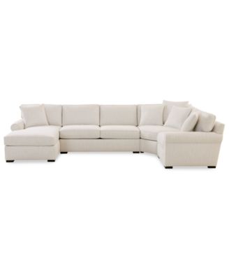 Radley Roll Arm 148" 4-Pc. Fabric Chaise Sectional with Wedge, Exclusively at Macy's