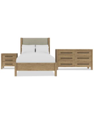Furniture - Davie 3-Pc. Full Set (Upholstered Bed, Dresser & 3-Drawer Nightstand)