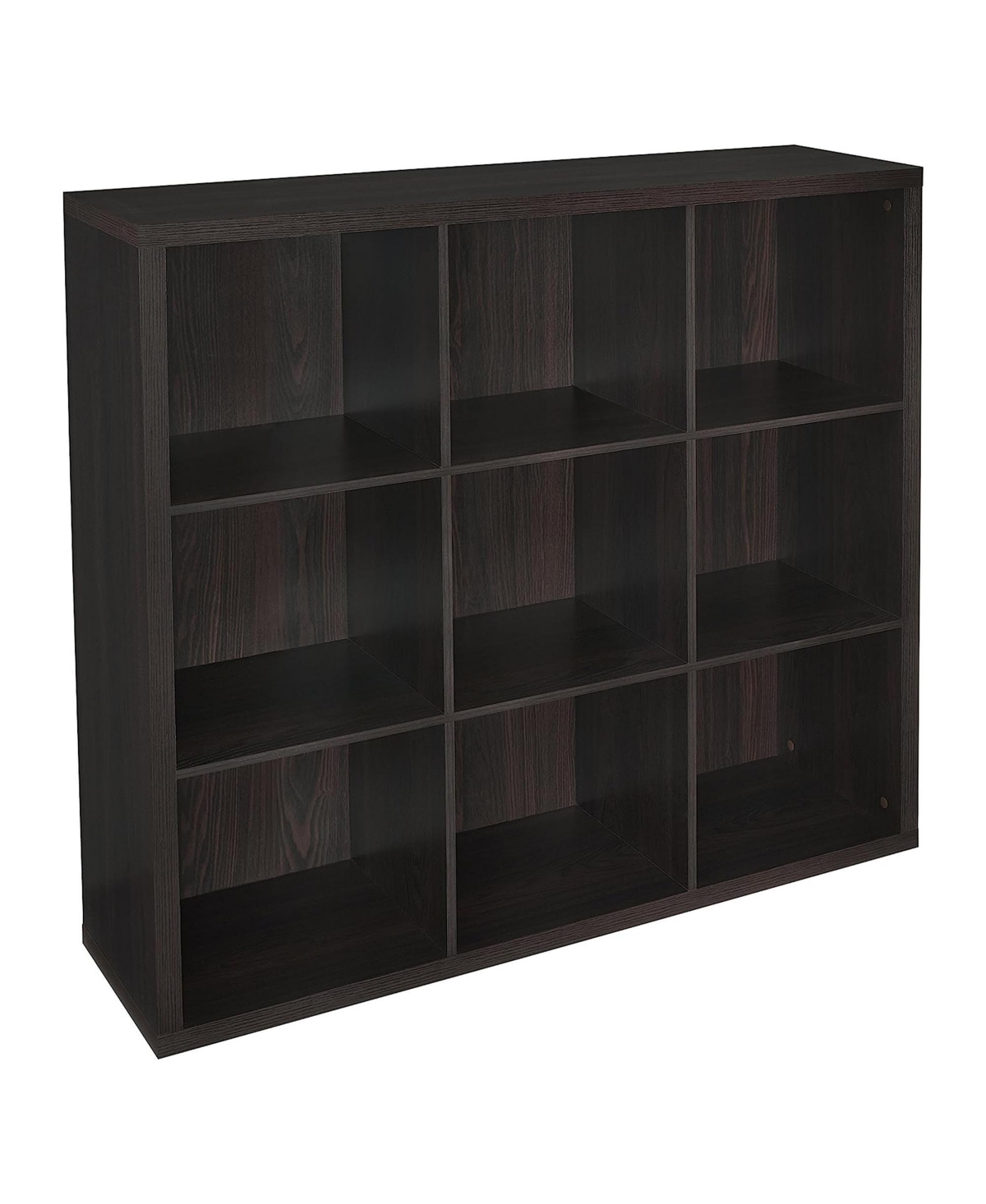 9 Cube Storage Shelf Bookshelf Home Organizer with Back Panel, Black - Black walnut