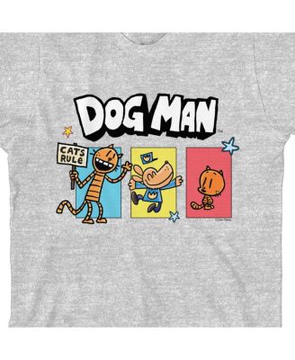 Boys Petey the Cat & Lil' Petey Youth Heather Gray Short Sleeve Tee-XL