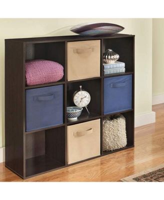 9 Cube Wood Stackable Open Bookcase Display Shelf Organizer