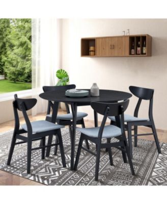 Round Kitchen Table & 4 Fabric Chairs