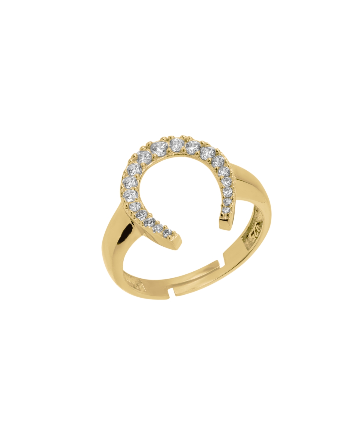 Sterling Silver Horseshoe Equestrian Ring - Silver