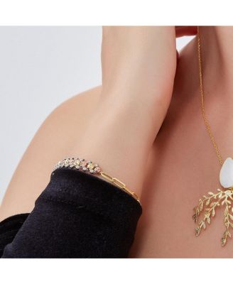 Dorissa Multi Bead Semi Chain Sterling Silver Bracelet