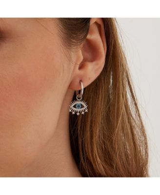 Evil Eye Earring Blue Eye Eyelash Sterling Silver Earring