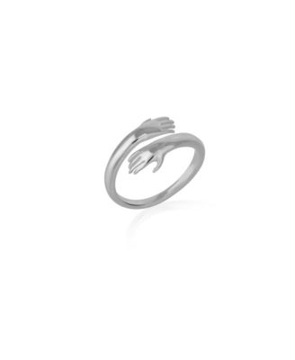 Hug Ring With Hands Sterling and Plated