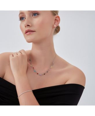 White Fine Opal Tennis Bracelet In Sterling Silver & Adjustable