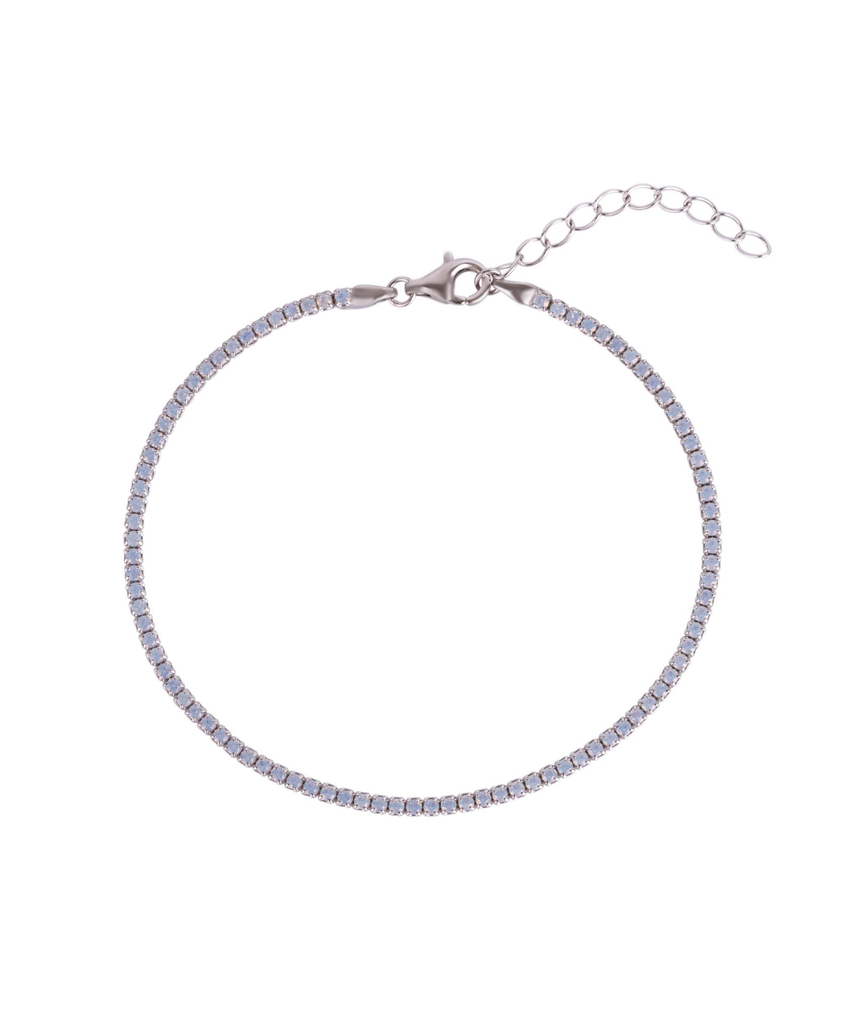 White Fine Opal Tennis Bracelet In Sterling Silver & Adjustable - Silver