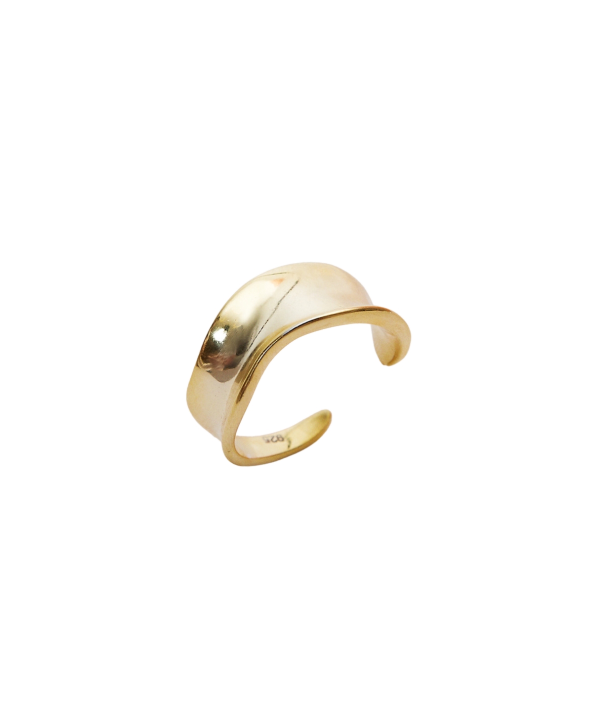 Large Contour Stack Sterling Silver Ring - Gold