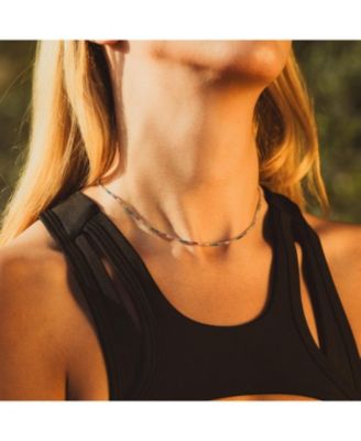 Rainbow Colourful Sterling Silver Tennis Necklace