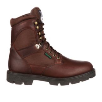 Scarpe Da Lavoro Uomo Georgia Boot Homeland 8 Pollici - Pelle Pieno Fiore Impermeabile, Suola PVC Resistente A Olio, Puntale In Acciaio, Marrone