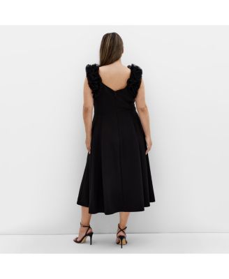 Women's Roselyn Ruffle Tulle Midi Dress