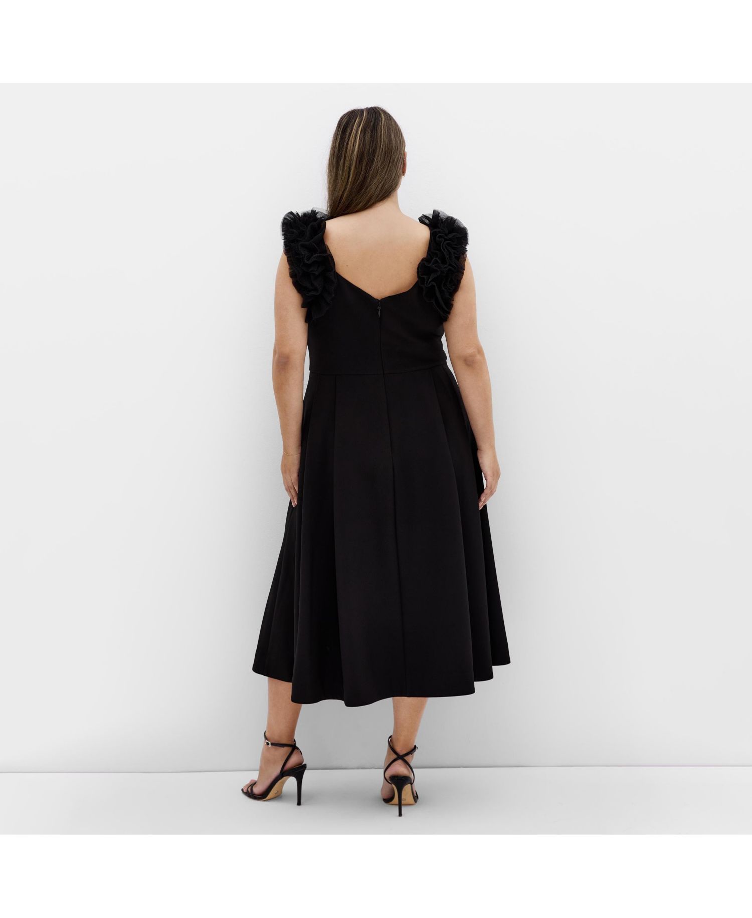 Women's Roselyn Ruffle Tulle Midi Dress