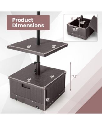 175 LBS Outdoor Fillable Umbrella Base with Table Tray