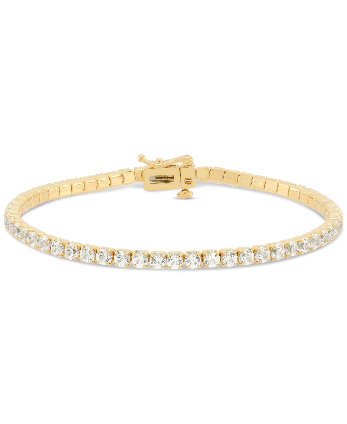 Created White Sapphire Tennis Bracelet (8-1/8 ct. t.w.) in 14k Yellow Gold Over Sterling Silver - White Sapphire
