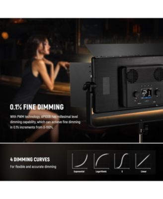 100W Bi Color LED Panel Video Light Kit, 960 LEDs 38600Lux0.5m 2500K-8500K CRI96+/TLCI97+ 0-100% Dimming, APP/2.4G/Panel/DMX Control for Pro Studio Photography Recording Stage Lighting, AP100B